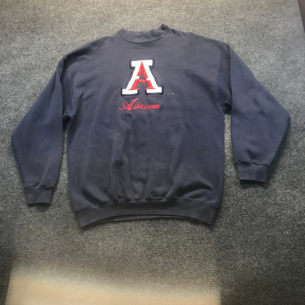 TSI Arizona Sweatshirt Mens XL Navy Vintage Embroidered NCAA Pullover USA